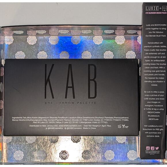 Bundle of 1 Kab Cosmetics Eyeshadow Palettes 1 Luxie Eye Blender Brush Trio Pack - Picture 3 of 11
